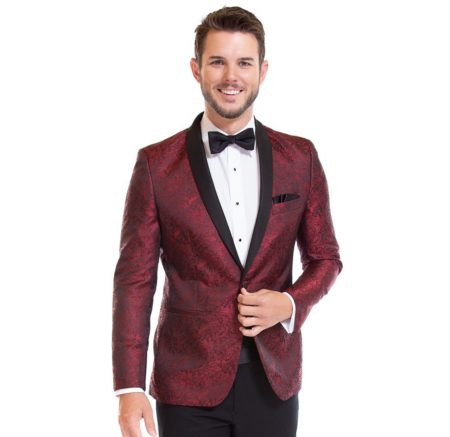 Couture 1910 Apple Red Paisley Tuxedo