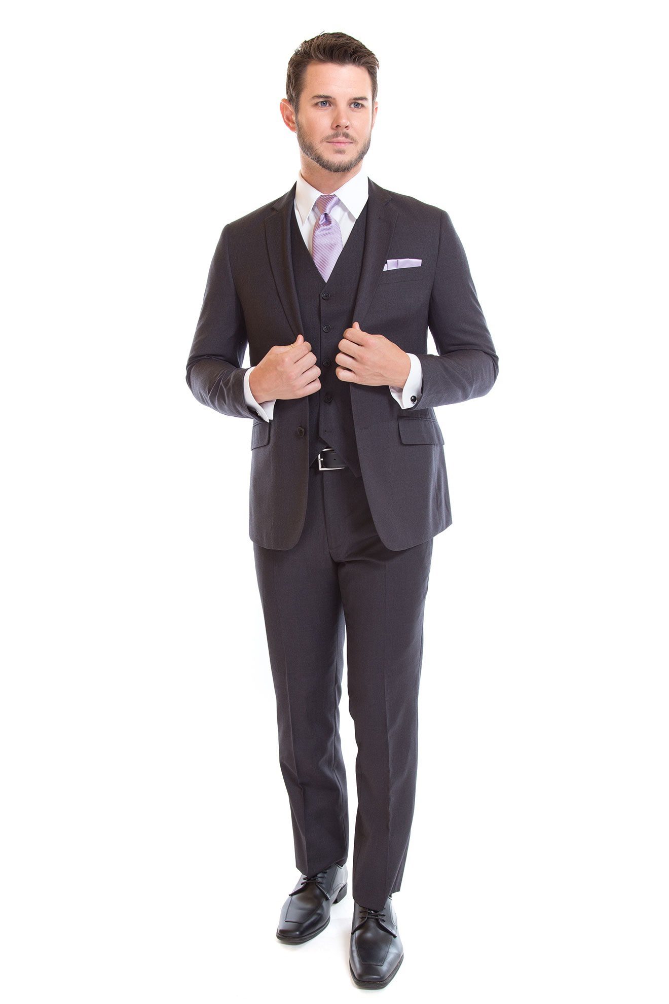 David Major Charcoal Slim Fit Suit