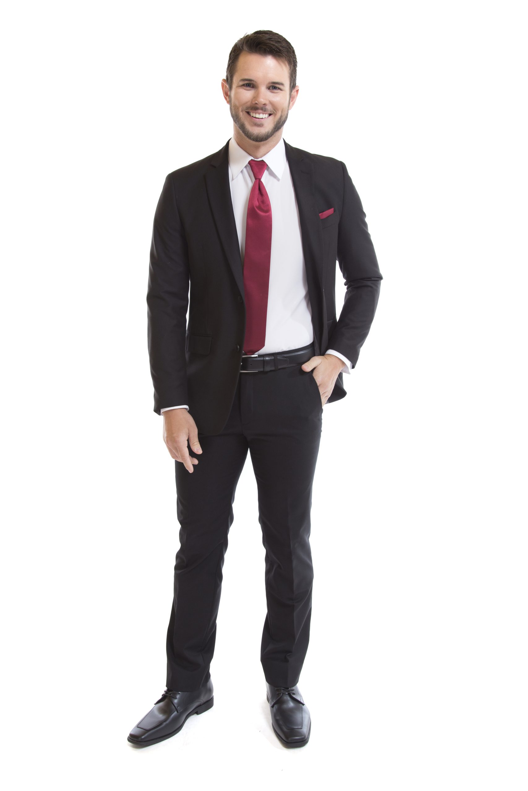 David Major Black Slim Fit Suit