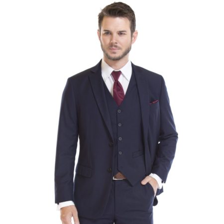 David Major Navy Slim Fit Suit