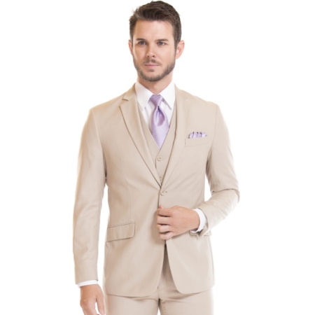 David Major Tan Slim Fit Suit