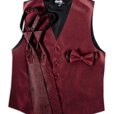 Manhattan Crimson Vest Ties