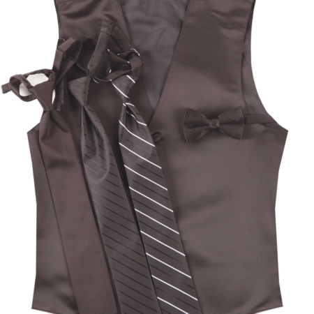 Simply Solid Black Vest Ties Larr Brio