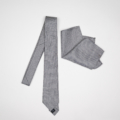 linen grey tie & pocket square
