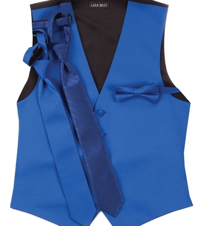 Royal Blue Vest & Ties